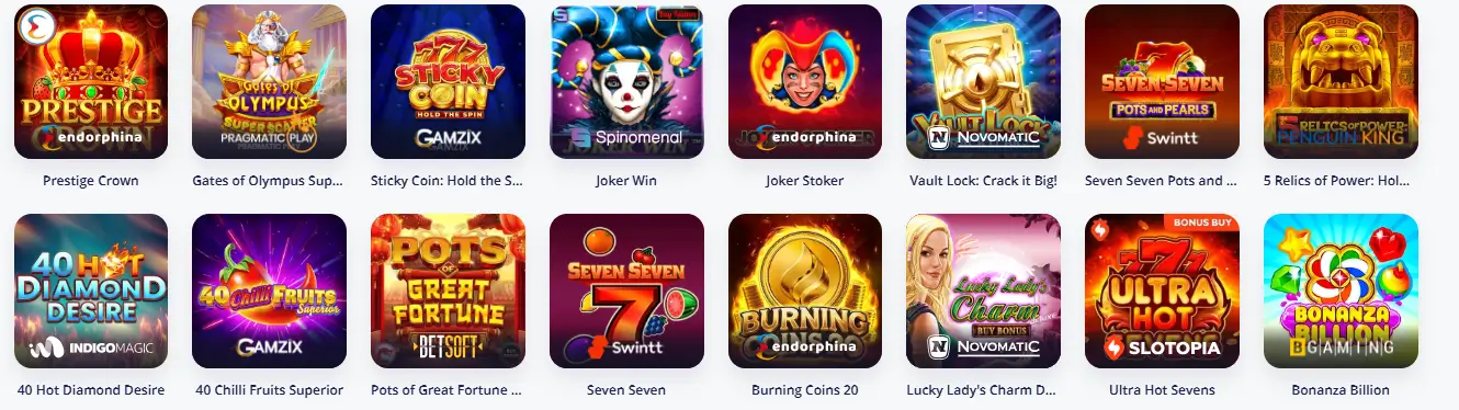 Lista gier Vulkan Vegas