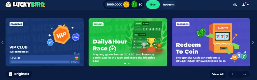 Menu główne Lucky Bird Casino